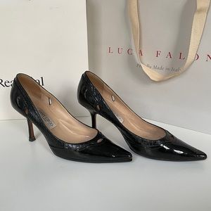 JIMMY CHOO Patent Leather Cutout Pumps